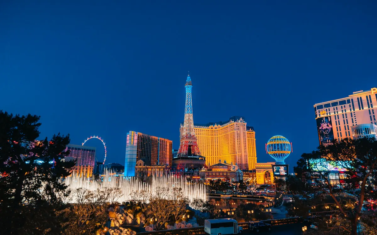 Las Vegas skyline at blue hour